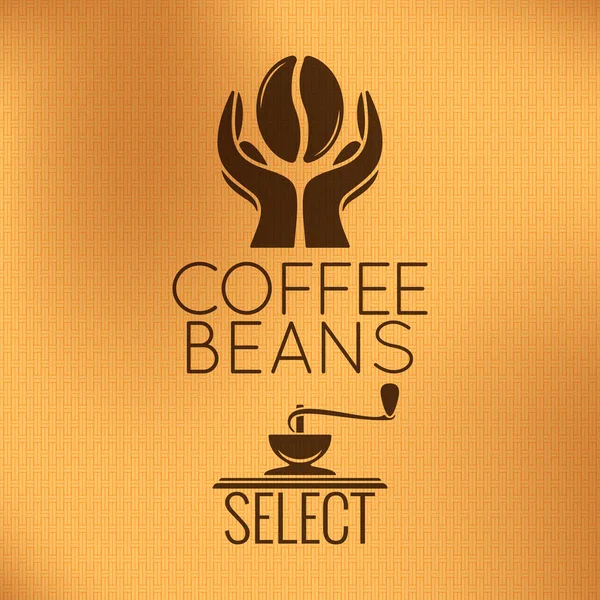 Kaffe Bean koncept. Maskinen bakgrund, — Stock vektor