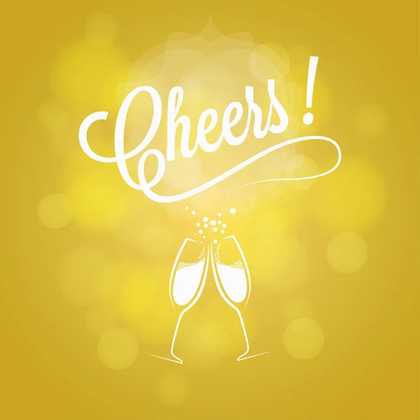 Cheers Party Sign Champagne Diseño Fondo — Vector de stock