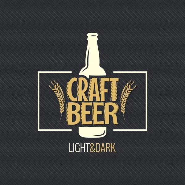 Bier fles vintage etiket ontwerp achtergrond — Stockvector