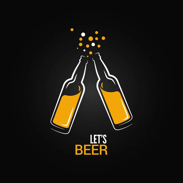 Beer bottle drink splash design background — Stock Vector