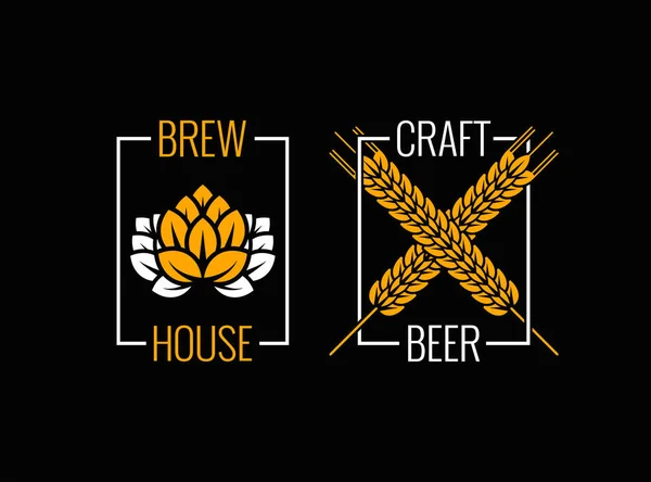 Birra logo set design sfondo — Vettoriale Stock