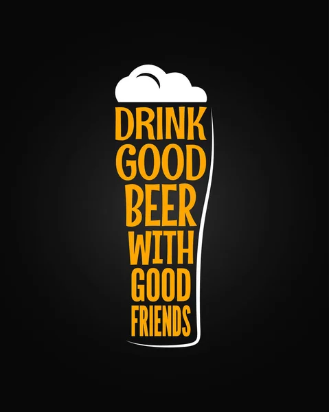 Beer glass concept slogan background — Stock Vector