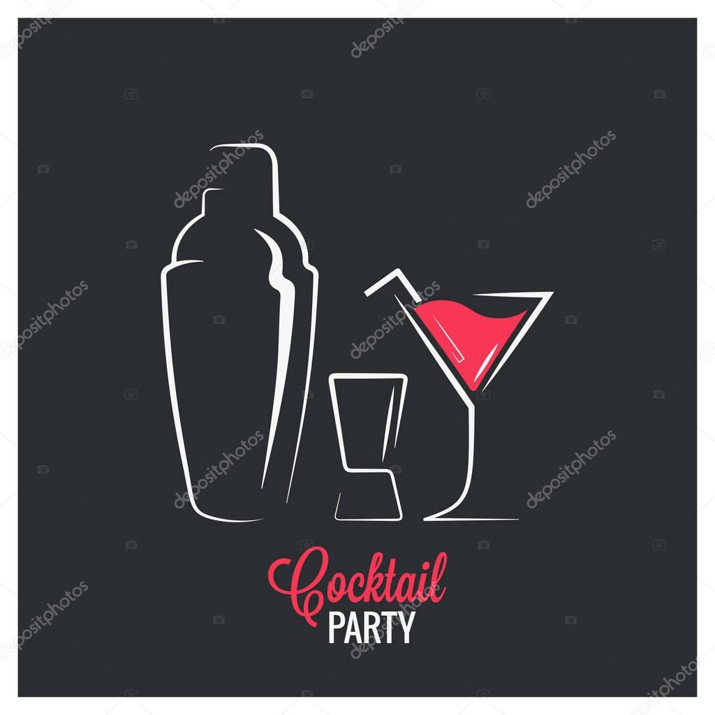 Cocktail shaker logo design background 8 eps