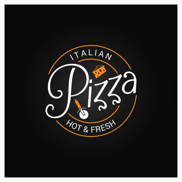 Pizza logo znaczek wzór tła — Wektor stockowy