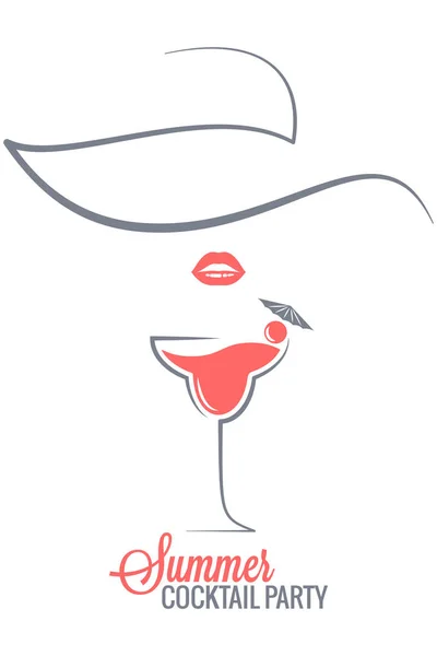 Cocktail Sommer Party Logo Menü Hintergrund — Stockvektor