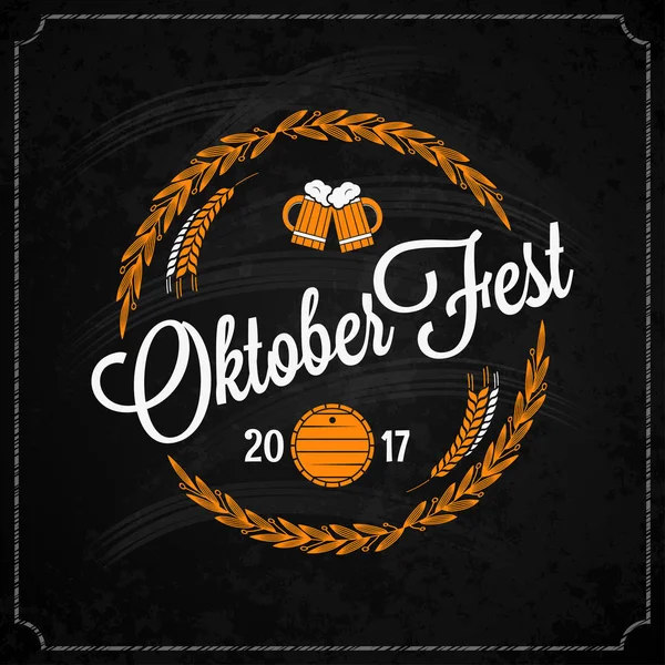 Oktoberfest logo na kredę wzór tła — Wektor stockowy