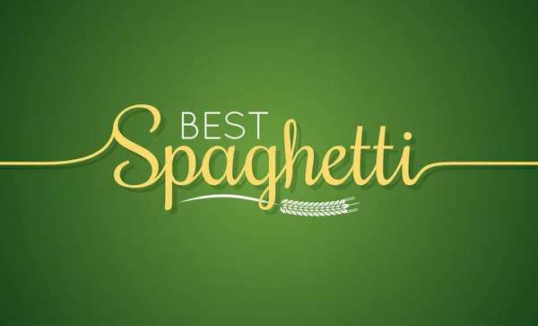 Logo spaghetti. Pâtes lettrage fond signe — Image vectorielle