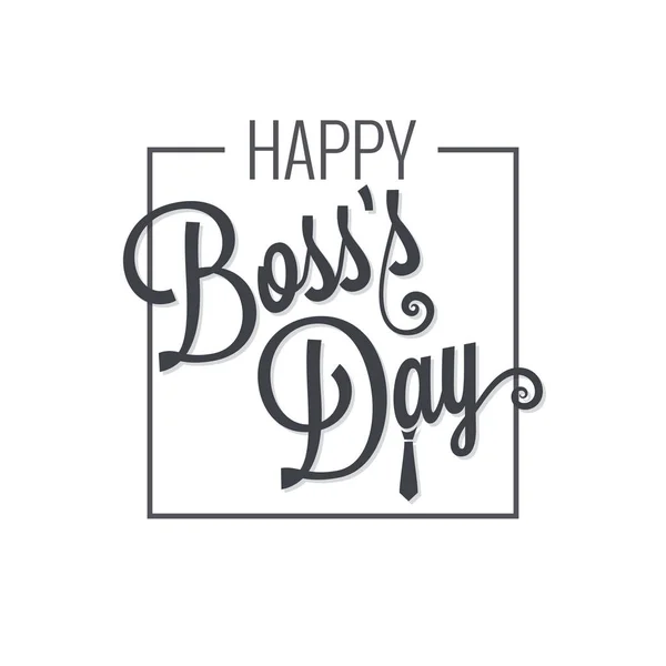 Boss day logo lettering design background — Stock Vector