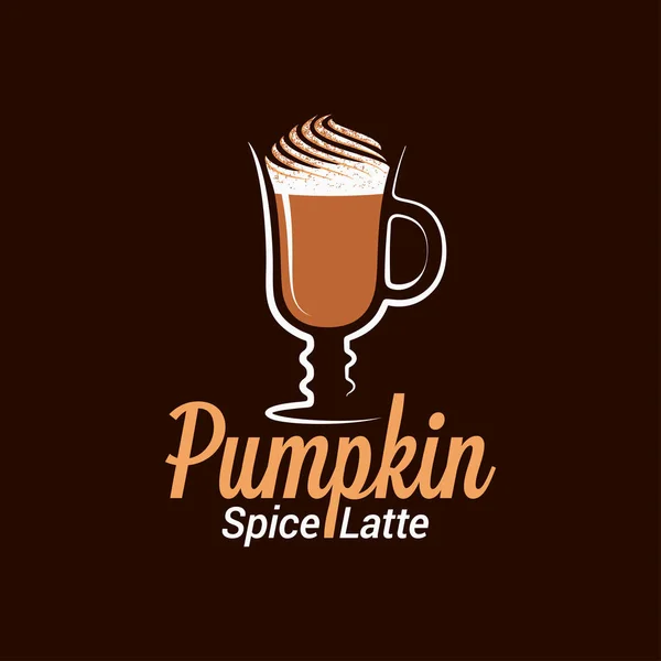 南瓜味拿铁咖啡标志设计背景 — 图库矢量图片
