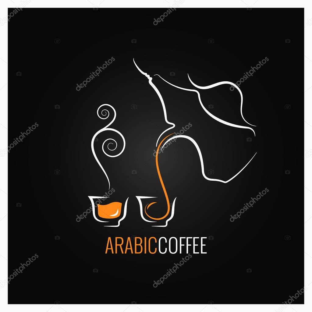 Arabic coffee logo design background 10 eps