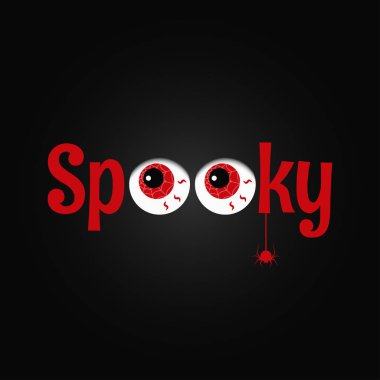 Cadılar Bayramı partisi göz tasarım arka plan. Ürkütücü metin.