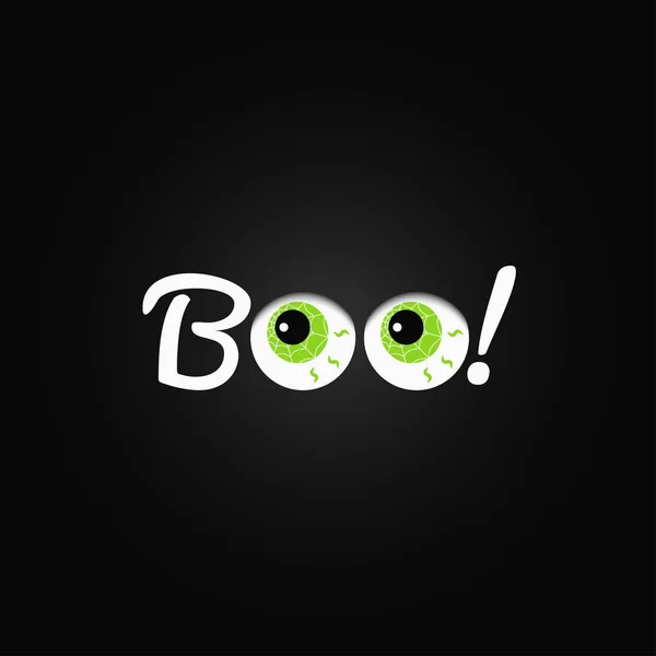 Buh. Halloween Schriftzug mit Augen Design Hintergrund. — Stockvektor