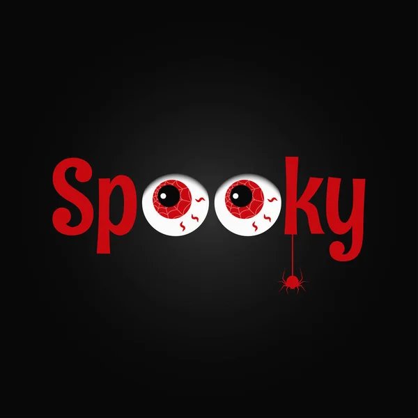 Halloween party eye design bakgrund. Spooky text. — Stock vektor