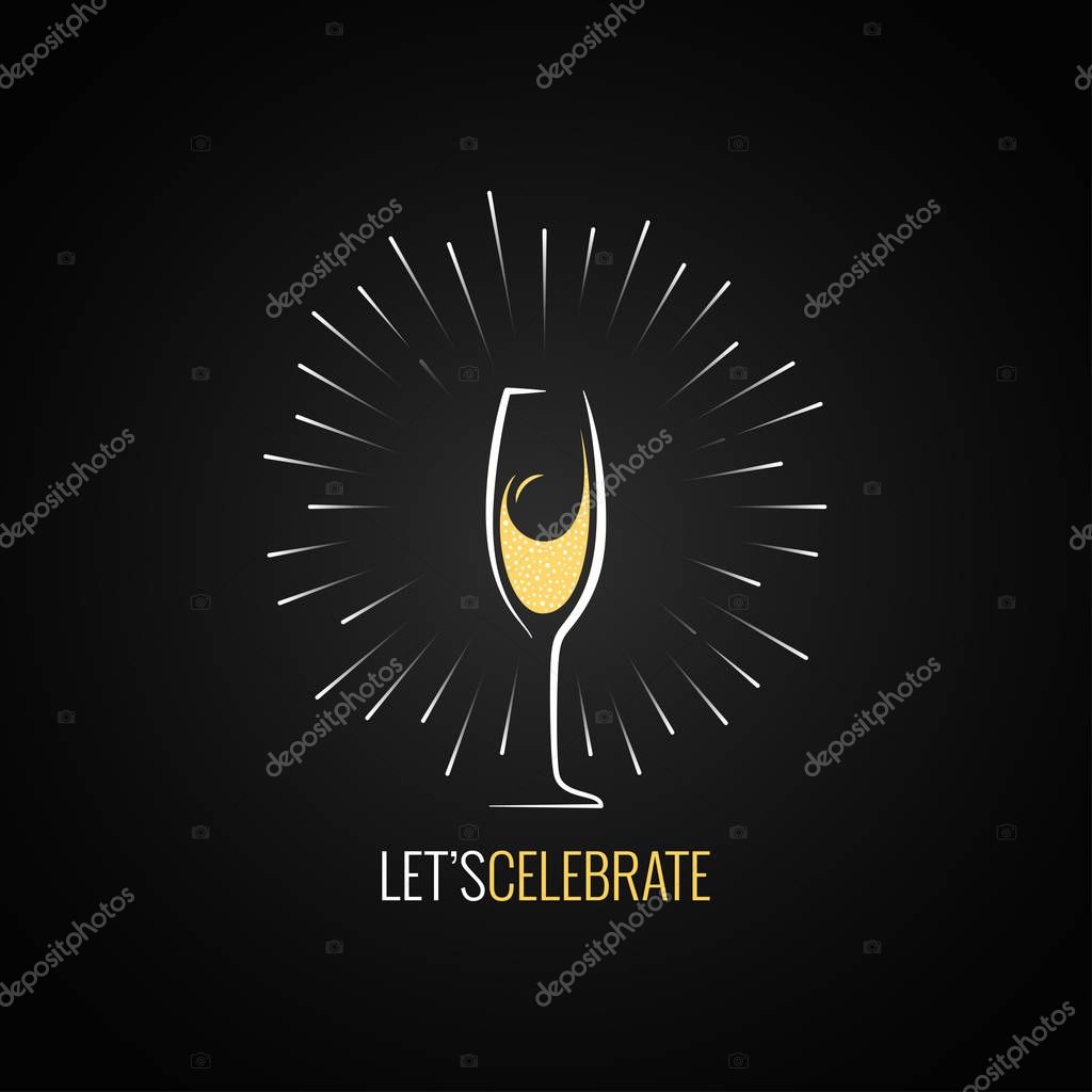 Champagne bottle glass design background. 10 eps