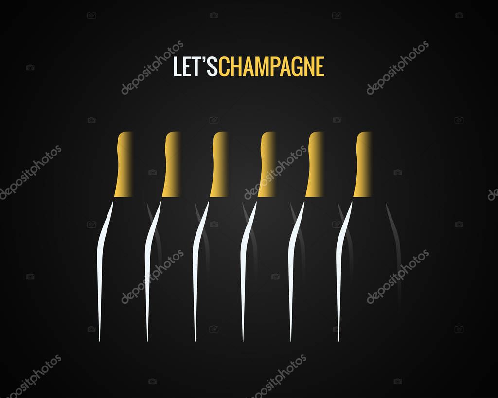 Champagne bottle concept design background 10 eps