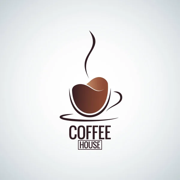 Kawy kubek logo projekt tło — Wektor stockowy