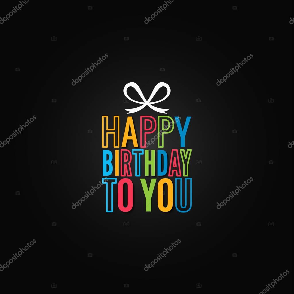 Birthday gift box logo design. Happy birthday to you background 10 eps