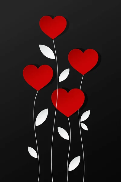 Sevgililer günü kalpleri kartı tasarım arka plan — Stok Vektör