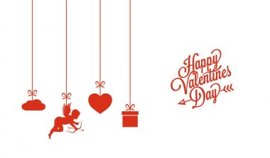 Sevgililer günü kartı beyaz arka plan üzerinde