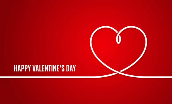 Знамя Дня Святого Валентина. Сердце Валентина линия на красном фоне . — стоковый вектор