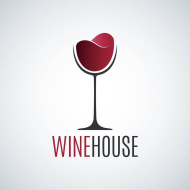 Şarap kadehi tatil logo arka plan