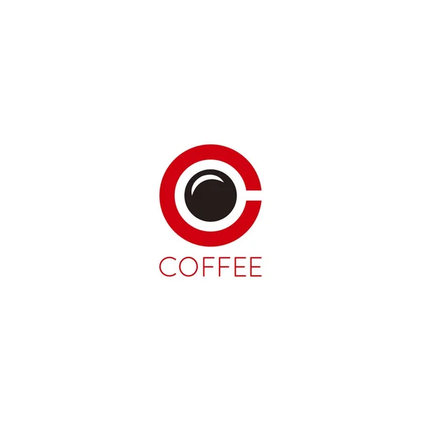 Coffee cup logo design. Letter C coffee concept on white background. — Stock Vector