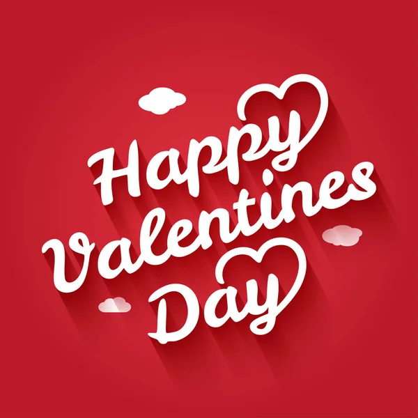 Día de San Valentín letras vintage con sombra sobre fondo rojo — Vector de stock
