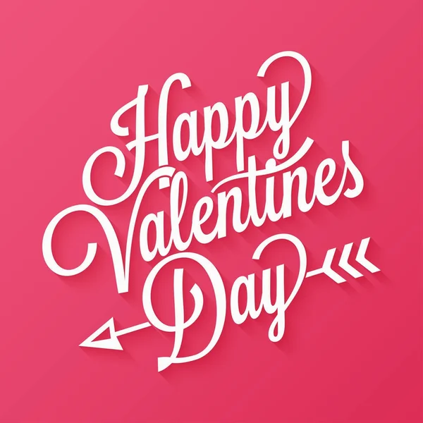 San Valentino vintage lettering su sfondo rosso — Vettoriale Stock