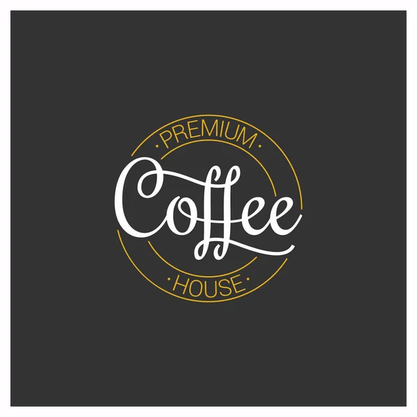 Kaffee-Logo auf dunklem Hintergrund — Stockvektor