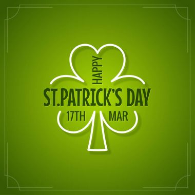 Patricks Günü tatil, çiçek yeşil arka plan