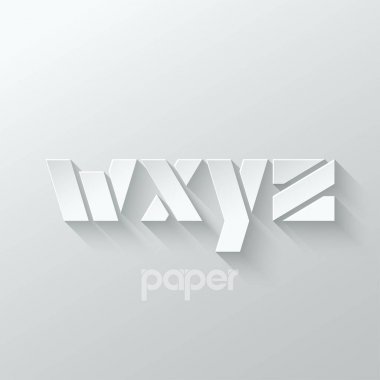 mektup W X Y Z logo alfabe simgesi kağıt arka plan belirleme