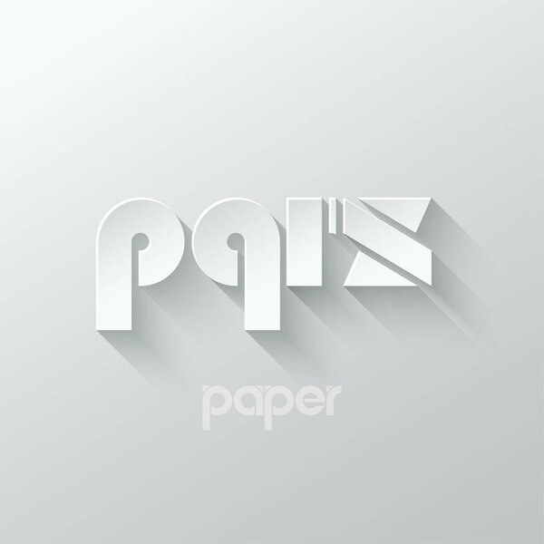 letter P Q R S logo alphabet icon paper set background