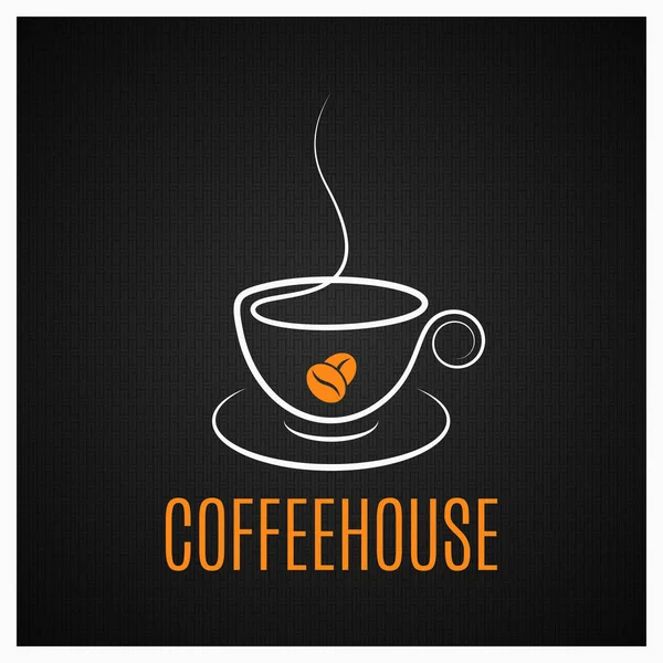 Кофейная чашка винтажный логотип на темном фоне — стоковый вектор