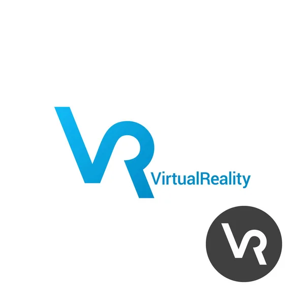 VR logo. Virtual Reality design na białym tle — Wektor stockowy