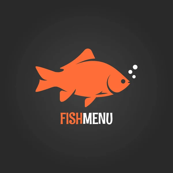 Fish logo on dark background — Stock Vector