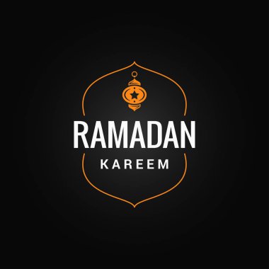 Koyu arka plan logosuna Ramazan Kareem