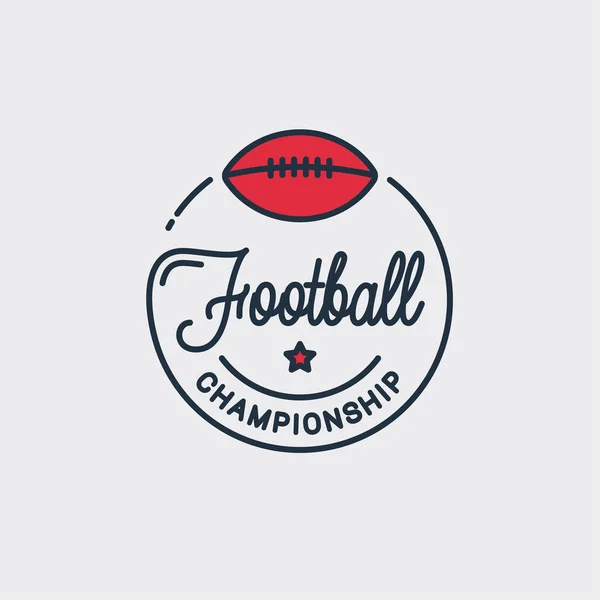 Logo campione di calcio. Off American football logo — Vettoriale Stock