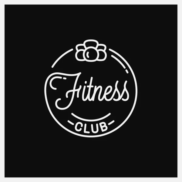 Logo Fitness klubu. Kulatá lineární od kettlebell — Stockový vektor