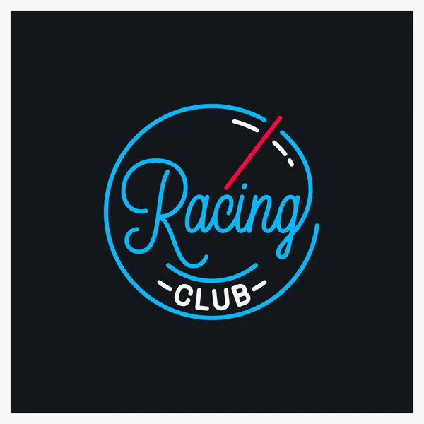 Raceclub logo. Ronde lineaire snelheidsaanduiding — Stockvector