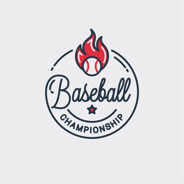 Baseball championship logo. Round linear of ball — Stock Vector