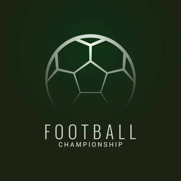 Logo mistrzostw futbolu. Piłka nożna ciemnozielona — Wektor stockowy