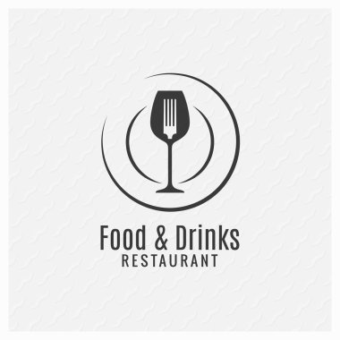 Yemek ve içecekler restoran menüsü. Çatallı tabak.