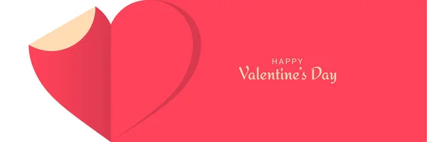 Valentines day banner. Cut paper valentines day — Stock Vector