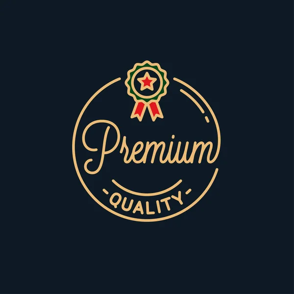 Logotipo de qualidade premium. Linear redondo do melhor produto —  Vetores de Stock