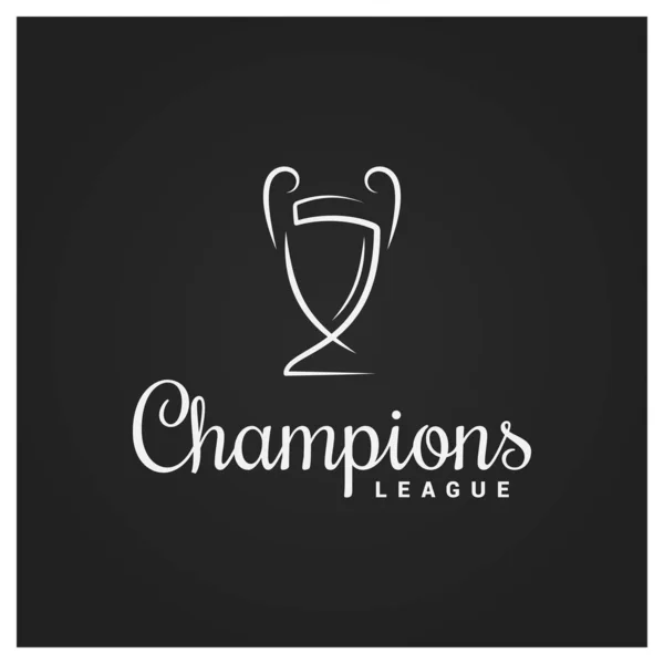 Champions cup logo op zwarte achtergrond ontwerp — Stockvector