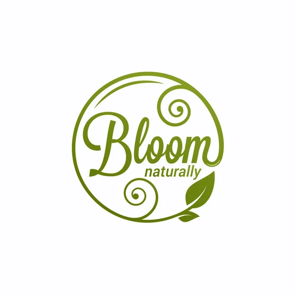 Logo de Bloom. Logotipo lineal redondo de floración — Archivo Imágenes Vectoriales