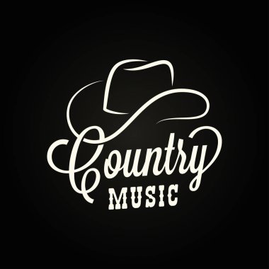 Country müzik işareti. Country müzikli kovboy şapkası