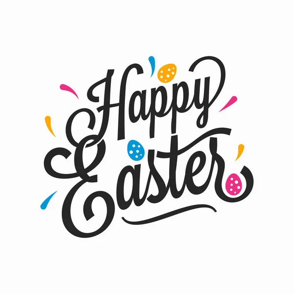 Feliz signo de Pascua con huevos en blanco — Vector de stock