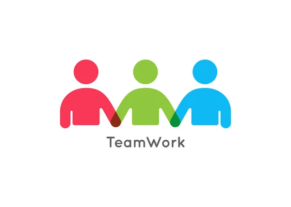 Teamwork concept logo. Team werk pictogram op wit — Stockvector