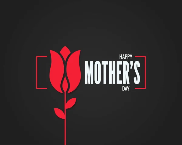 Mothers day logo. Mothers day flower on black — 스톡 벡터